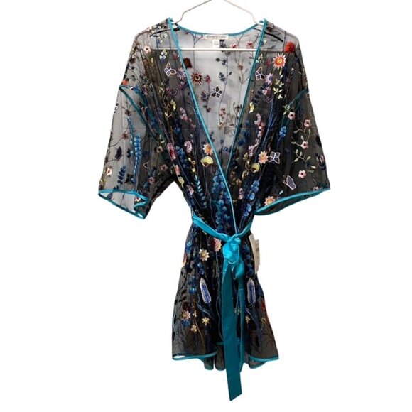 NWT Anthropologie Rya Collection Floral Embroidered Robe Oasis Swim Coverup XS/S - Picture 3 of 16